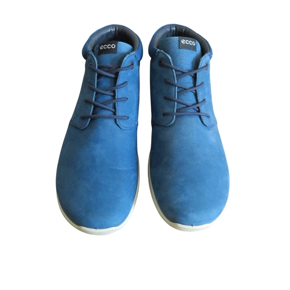 ECCO Calgary Mens Blue Nubuck Leather Chukka Boots Size 42 US 8.5-9